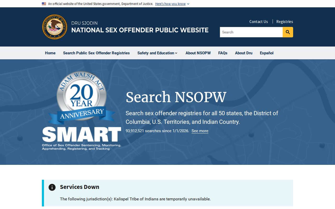 National registry search for a Panola County sex offender check